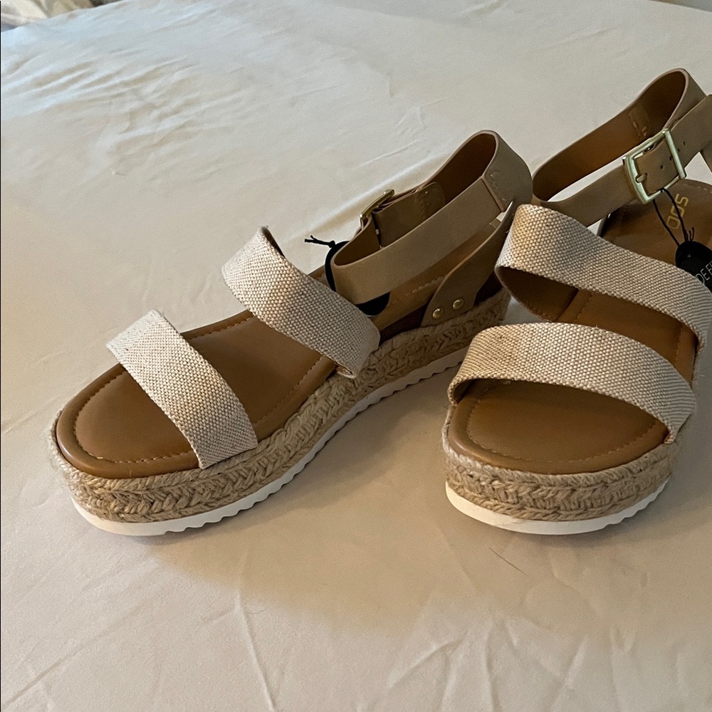 Soda Tan Espadrille Sandals for Women